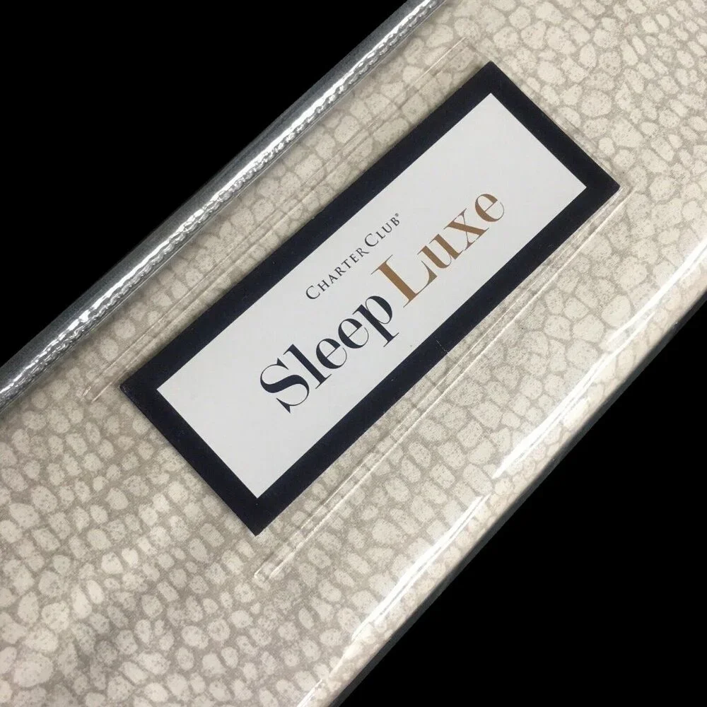new PEBBLE Charter Club Sleep Luxe 800 TC 100% Cotton FULL Extra-Deep Sheet Set